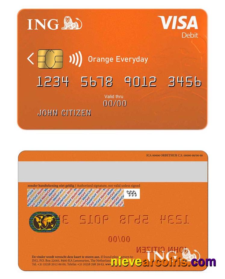 Netherlands ING Orange visa card